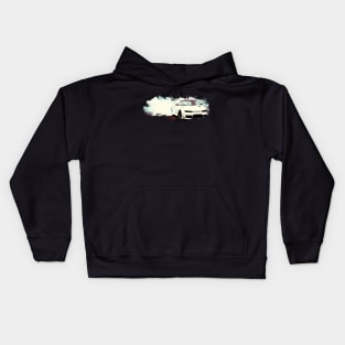 White Car Drift Kids Hoodie